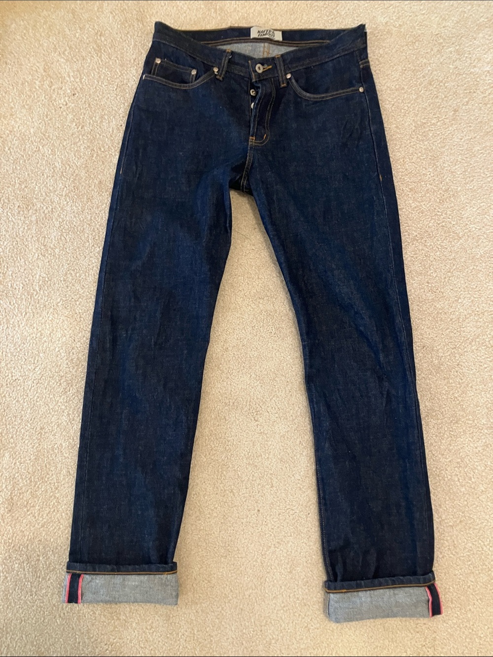 Naked & Famous Denim Men’s Selvedge WIERD GUY dirty fade indigo brand new 32/33